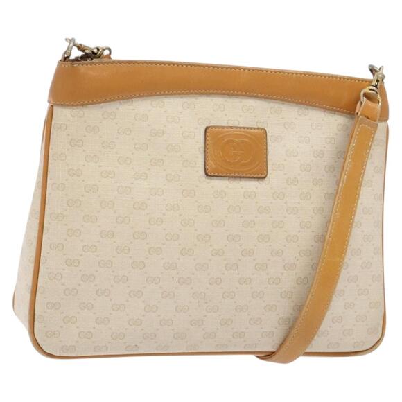 GUCCI Micro GG Supreme Shoulder Bag Pvc White Gold - Picture 1 of 16